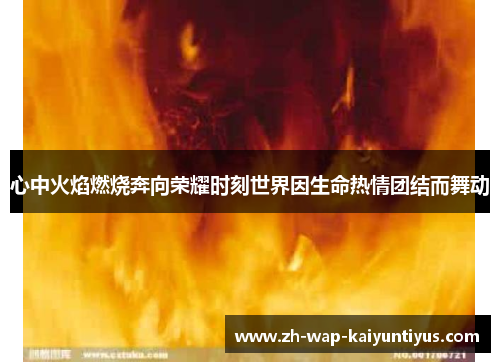 心中火焰燃烧奔向荣耀时刻世界因生命热情团结而舞动