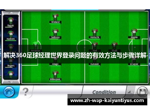 解决360足球经理世界登录问题的有效方法与步骤详解