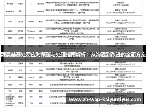 魏震禁赛处罚应对策略与处理指南解析：从沟通到改进的全面方案
